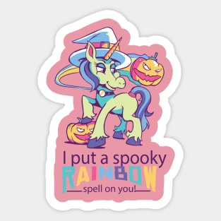 Witch Unicorn Halloween Sticker